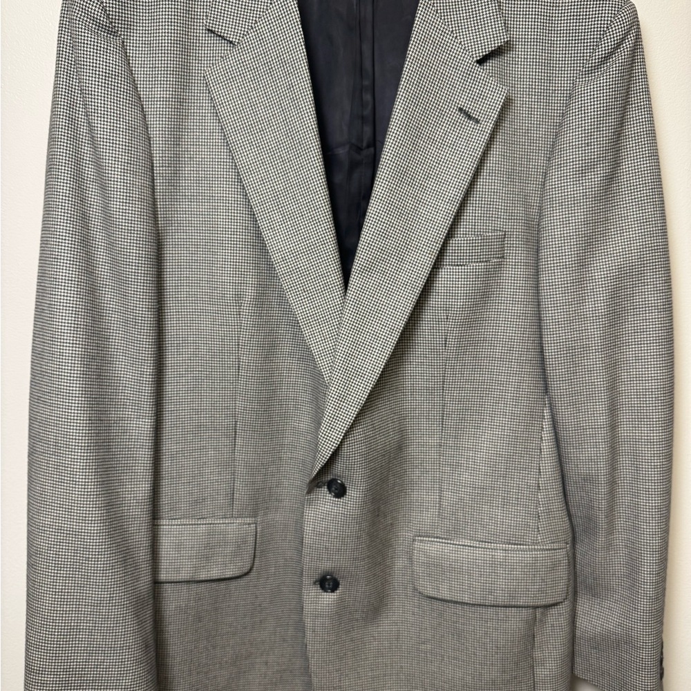 Vtg  90’s‎ Burberry Blazer 100% Wool/silk lining Houndstooth Sports Coat 44R